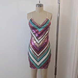 V neck Sequin Dress